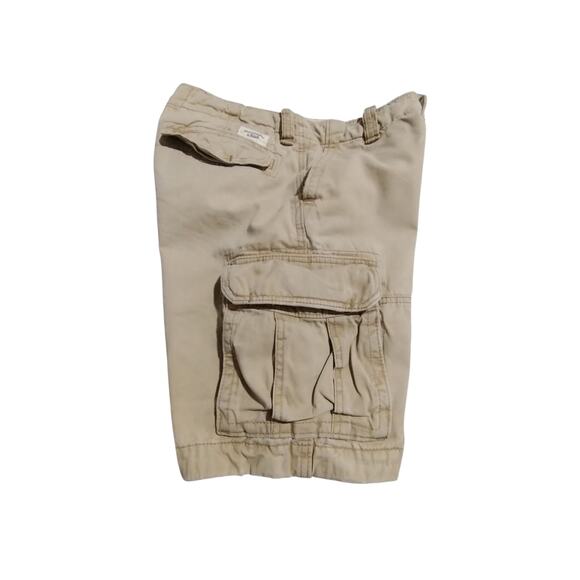 Y2K Abercrombie & Fitch Men's size 30 Distressed Tan Cargo Shorts Grungecore - Picture 2 of 12